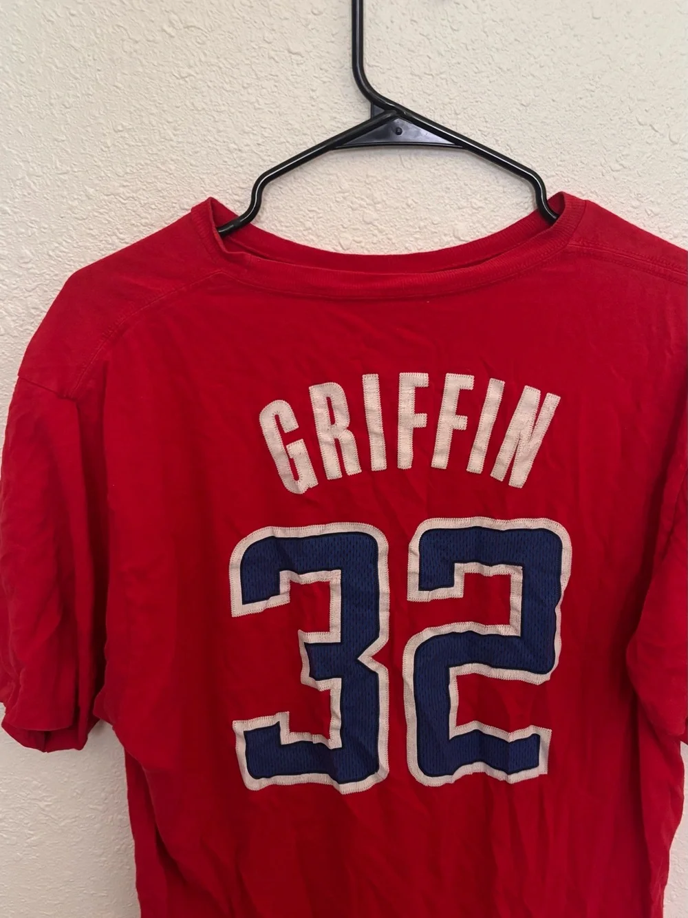 adidas Los Angeles Red Jersey Tee with Blue & White Accents